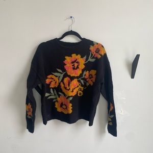 Mink pink floral sweater sweater